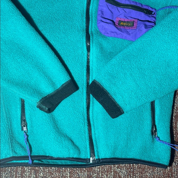 Vintage REI fleece teal fleece zip up sweater outdoor adventure jacket 90’s y2k - Picture 7 of 14